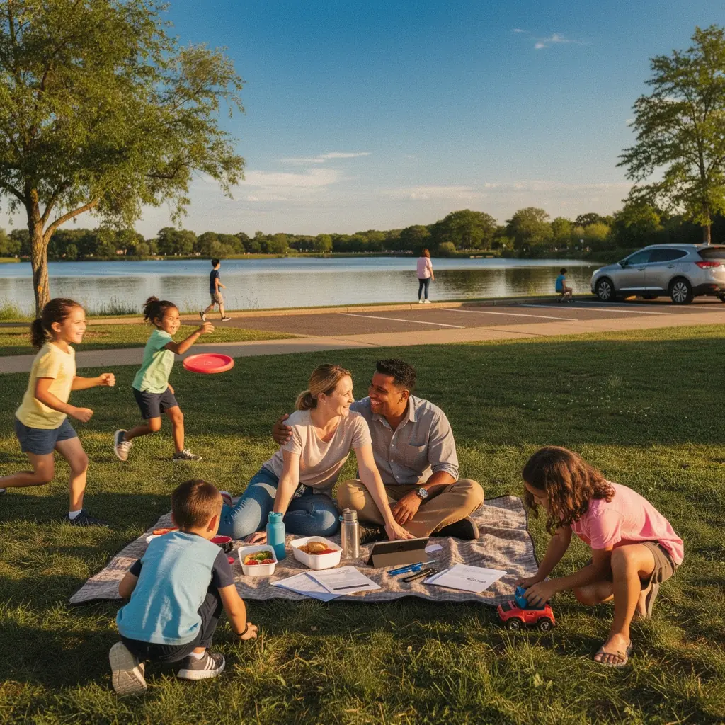 Znak drogowy informujący o bezpieczeństwie na drodze.