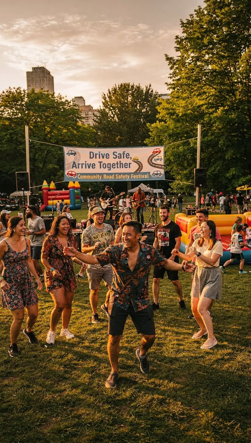 Symbol bezpieczeństwa drogowego z samochodem i znakiem stop.