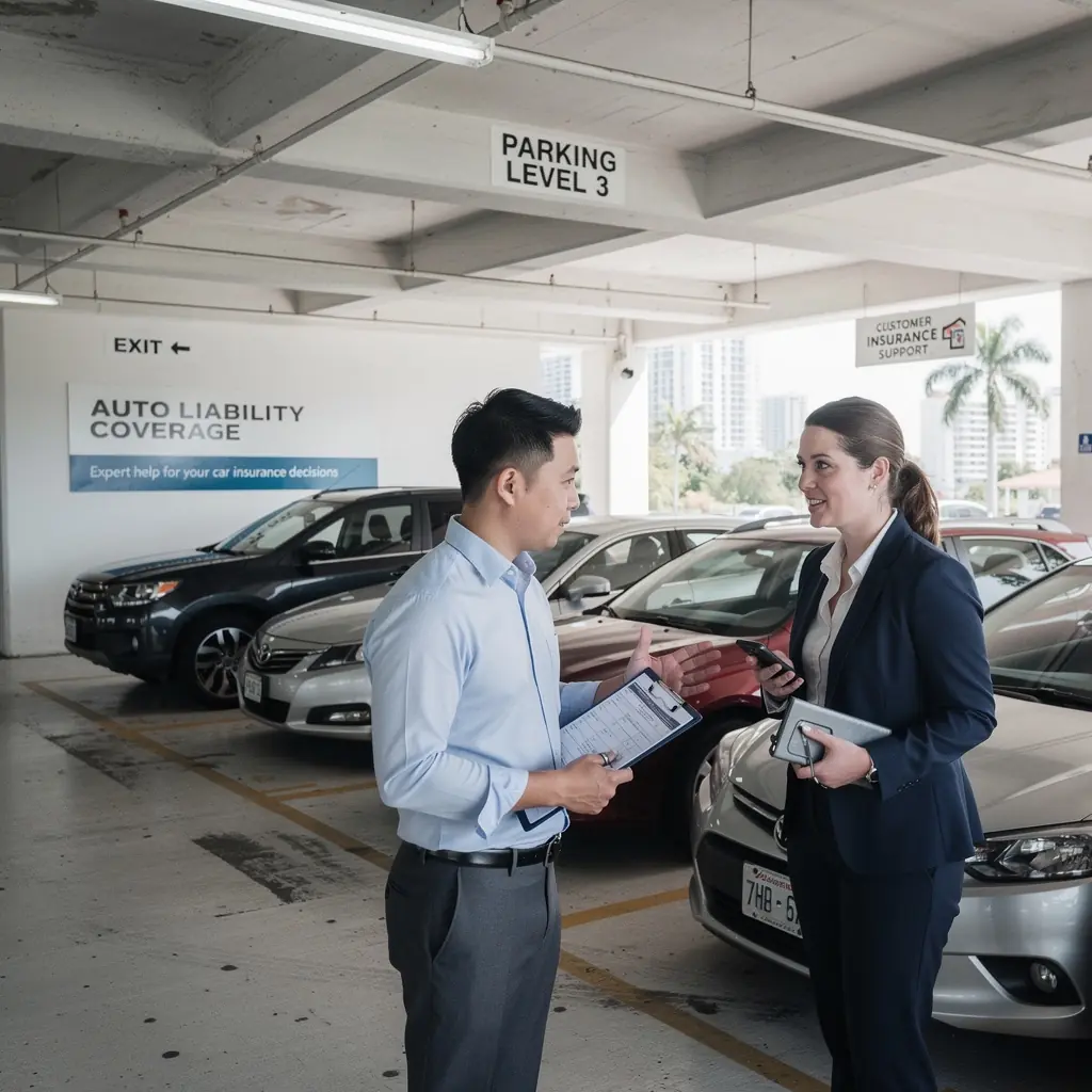Ruch uliczny z oznakowaniem bezpieczeństwa i zachętami do ostrożnej jazdy.